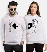 Resim Tshirthane Birleşen Kalpler Sevgili Kombinleri Kapüşonlu Kombini 