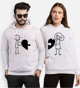 Resim Tshirthane Birleşen Kalpler Sevgili Kombinleri Kapüşonlu Kombini 