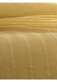 Resim Tek Kişilik Waffle Pike 160x230cm, %100 Pamuk, Petek Tasarım, Hardal Hardal Hardal 