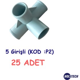 Resim HOLTECH Plastik Bez Dolap Bağlantı Aparatı ( 5 Girişli 25 Adet P2 ) 