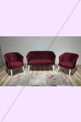 Resim Balkon Koltugu -salon Mobilyası - Ahşap Ayak - Babyface Kumaş - Fuşya 