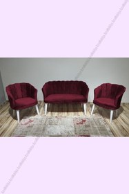 Resim Balkon Koltugu -salon Mobilyası - Ahşap Ayak - Babyface Kumaş - Fuşya 