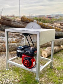 Resim GREY Benzinli Odun Kesme Makinası Daire Testereli Sehpa 7 HP Benzinli Motor 