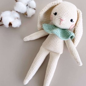 Resim Amigurumi Soft Bunny Yakalı Tavşan Oyuncak - Mint Yeşili 