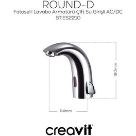 Resim Creavit Fotoselli Lavabo Armatürü Çift Su Girişli Ac/dc Bt.es2210 
