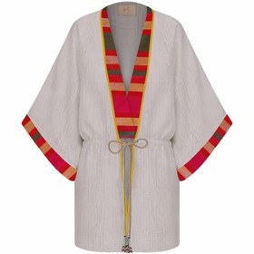 Resim Kutnu Kumaş Detaylı Bürümcük Kısa Kaftan - Size I 