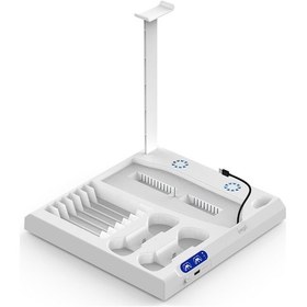 Resim Cbtx Ps5 / Ps5 Slim Console Soğutma Base Set Seti Disk Depolama Rafı İçin Ipega Pg-p5s028 Usb Bağlantı Noktası Ve Işık 