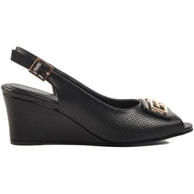 Resim Aspor Siyah Dolgu Topuk Kadın Topuklu Ayakkabı Çok Renkli 