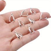 Resim 50/100 adet Altın ve Alaşım Toka Tokaları - Düz Yüzey DIY Takı Klipsleri Kolyeler, Küpeler, Bilezikler için - Çok Yönlü El Sanatları Aksesuarları, Takı Yapımı Malzemeleri 
