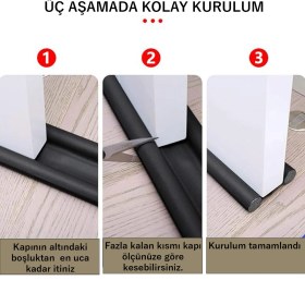 Resim Eryatex 3 Adet Kapı Altı Rüzgar Önleyici Stoper Isı Yalıtım Süngeri Böcek Soğuk Gürültü Önleyici Sünger Kapı Altı Sünger 