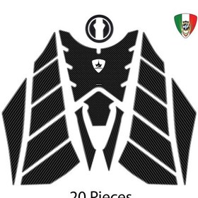 Resim Grippatch - Mv Agusta 808 Brutale İle Uyumlu Kaydırmaz 6d Karbon 20 Parça Tank Pad Set - Gc93 Karbon - Siyah 