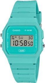 Resim Casio F-91WB Serisi | Erkek Dijital Saat | Çevre Dostu Biyo-Bazlı Reçine | Alarm | Tarih Göstergesi | 7 Yıllık Pil, Mavi 