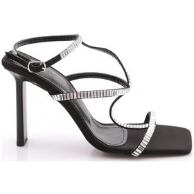 Resim Dgn C5200 Kadın İpli Topuklu Abiye Ayakkabi Siyah Nubuk 