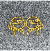 Resim Sarı Yansıtıcı-6.5x6cm-2pcs Araba Çıkartmaları Orta Parmak Alay Komik Jdm Lazer Yansıtıcı Dekorasyon Gövde Cam Tampon M 