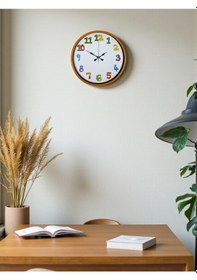 Resim Büro Ev Ofis Çocuk Odası Duvar Saati İçin 36cm Turuncu Makanizma Diğer 