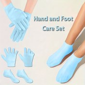Resim 1 Set Mavi El ve Ayak Bakım Seti, Kuru Çatlamış Hafif Bej Yumuşatıcı Soyucu Ayak ve El Bakım Araçları için Uygun, Hafif Bej, Yeniden Kullanılabilir, El Bakımı için Uygun, El Bakımı, Hediye, Ayak Bakımı, Aloe Vera Emülsiyon Eldivenleri, Kuru Yumuşak Silikon Seti Onarımı için Kullanılır 