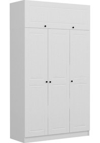 Resim Minar Kale 3 Mebran Kapaklı 2 İç Çekmeceli Dolap Ve Yüklük Beyaz 235cm Beyaz 