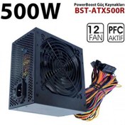 Resim Power Boost PowerBoost PB500AR 500W APFC 2-PCI-E 6+2 Pin 12cm Siyah Fanlı ATX Power Supply 