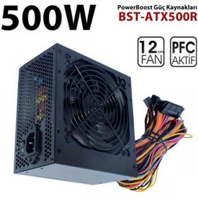 Resim Power Boost PowerBoost PB500AR 500W APFC 2-PCI-E 6+2 Pin 12cm Siyah Fanlı ATX Power Supply 