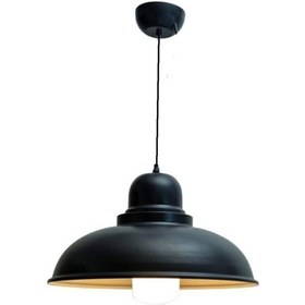 Resim Rsylight Retro Metal Dekoratif Rustik Siyah Içi Gold Tekli Sarkıt 