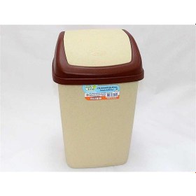 Resim Polytime Sallanır Kapak Ofis Banyo Mutfak Bahçe Çöp Kutusu Kovası / 50 Litre / Krem / 68 x 41 x 33 Cm. 
