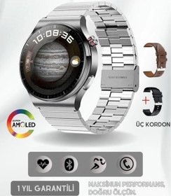 Resim Mmctech Watch Pro Gs 4 Akıllı Saat Amoled Ekran Iphone Ve Android Telefonlara Uyumlu 3 Kordonlu 