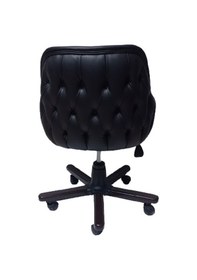 Resim Ofis Koltuğu Çalışma Sandalyesi Ahşap Ayaklı Siyah Renkli Suni De 