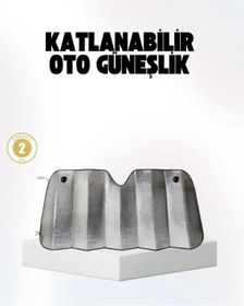 Resim Otomobil Güneşliği Katlanabilir Tasarım Ve Süngerli Isı Yalıtımı 1 Adet 