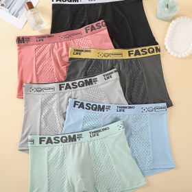 Resim 6'lı Paket Erkek Boksör Külotları Mesh Kumaşlı | Hızlı Kuruyan Nefes Alabilen İç Çamaşırı, Spor ve Günlük Giyim İçin Uygun, Elastik Bel, Anti-Kalkma Tasarımı 