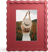 Resim Gaojunshop01 Kırmızı 8x10 İnç Dalgalı Duvar Ve Masaüstü Fotoğraf Çerçevesi - Modern Dekor 