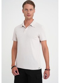 Resim Efor Comfort Fit Polo Yaka Modal Karışım Kısa Kol Casual Taş Tişört Ts 903 Taş 