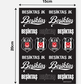 Resim Beşiktaş Sticker Seti Yazı - Lisanslı Orijinal 