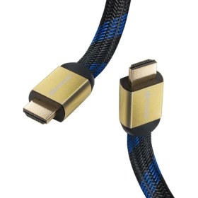 Resim Cmk 1.8 Metre 3D 4K Uyumlu 1.4V Gold Yassı Örgülü HDMI Kablo 