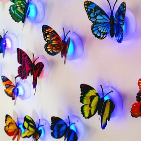 Resim 6/9 adet 3D Parlayan Çift Katmanlı Kanat Kelebek Ev Dekorasyonu, Yapışkanlı Parlayan Kelebek Doğum Günü Hediyesi, Ev Düğün Festivali Dekorasyonu, Stil Rastgele Teslimat 
