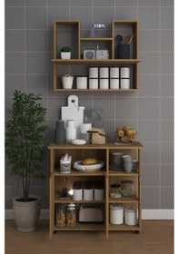 Resim Angela Çok Amaçlı Mutfak Kiler Mikrodalga Fırın Kahve Dolabı 