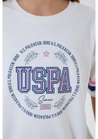 Resim U.S. Polo Assn. U.s. Polo Assn Kız Çocuk 2 Li Şort T-şhirt Takım Beyaz-2328 Beyaz 