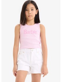 Resim DeFacto Kız Çocuk Barbie Bisiklet Yaka Atlet E6521A825HSPN614 Pembe 