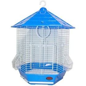 Resim Dayang Altıgen Kuş Kafesi Mavi 44.6x39x53.5 Cm 