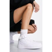 Resim Nike Air Force 1 Mid Kadın Deri Bilekli Günlük Spor Ayakkabı ( DAR KALIP ) 