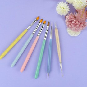 Resim 6'lı Nail Art Jel Fırça Seti 