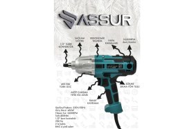 Resim Assur Elektrikli Somun Sıkma Sökme Makinesi 450W 