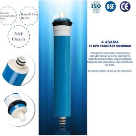 Resim Inline Membran Su Arıtma Cihazı için 75 Gpd Nsf Onaylı 