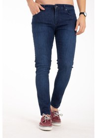 Resim Erkek Mavi Slim Fit Likralı Jean Kot Pantolon 1121-Mavi 