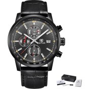 Resim Hanyang L Siyah Siyah Gri Benyar Moda Chronograph Spor Erkek Saatler Üst Marka Lüks Kuvars Izle Reloj Hombre Saat Saat Erkek Saat Relogio Masculino (Yurt Dışından) 