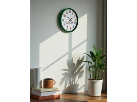Resim Akıllı Durak 36 cm Yeşil Çocuk Odası Duvar Saati 