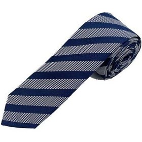 Resim Brianze 5 Cm Lacivert Çizgili Slim Kravat 
