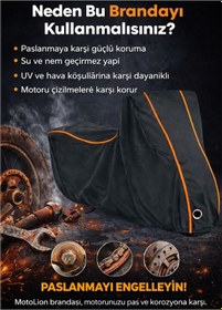 Resim Revolt Rt3 Topcaseli Siyah Turuncu-dikişli Kilitli Motor Brandası,örtüsü 