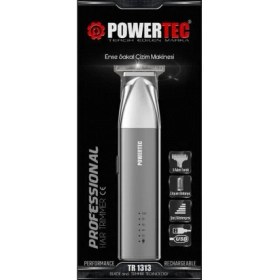 Resim Powertec TR-1313 Siyah Ense Sakal Çizim Makinesi Kablosuz Kullanım Özelliği ile Hızlı Şarj 