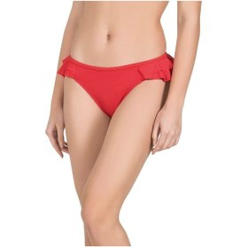 Resim Endeep Kadın Fırfırlı Kırmızı Bikini Altı 