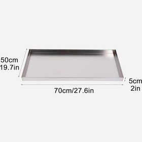 Resim Damlama Tavası, Merkezi Klima İçin Borulu Tahliye Tavası Damlama Tepsisi Pencere Kremi Kondens Taşınabilir Uygun Bölünmüş, Paslanmaz Çelik Köpek Sandık Tepsisi, 60x30cm Çamaşır Makinesi Tavası, Su 